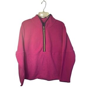 Nautica Pink‎ Fleece Quarter Zip Pullover Sweatshirt Women's Size Medium
